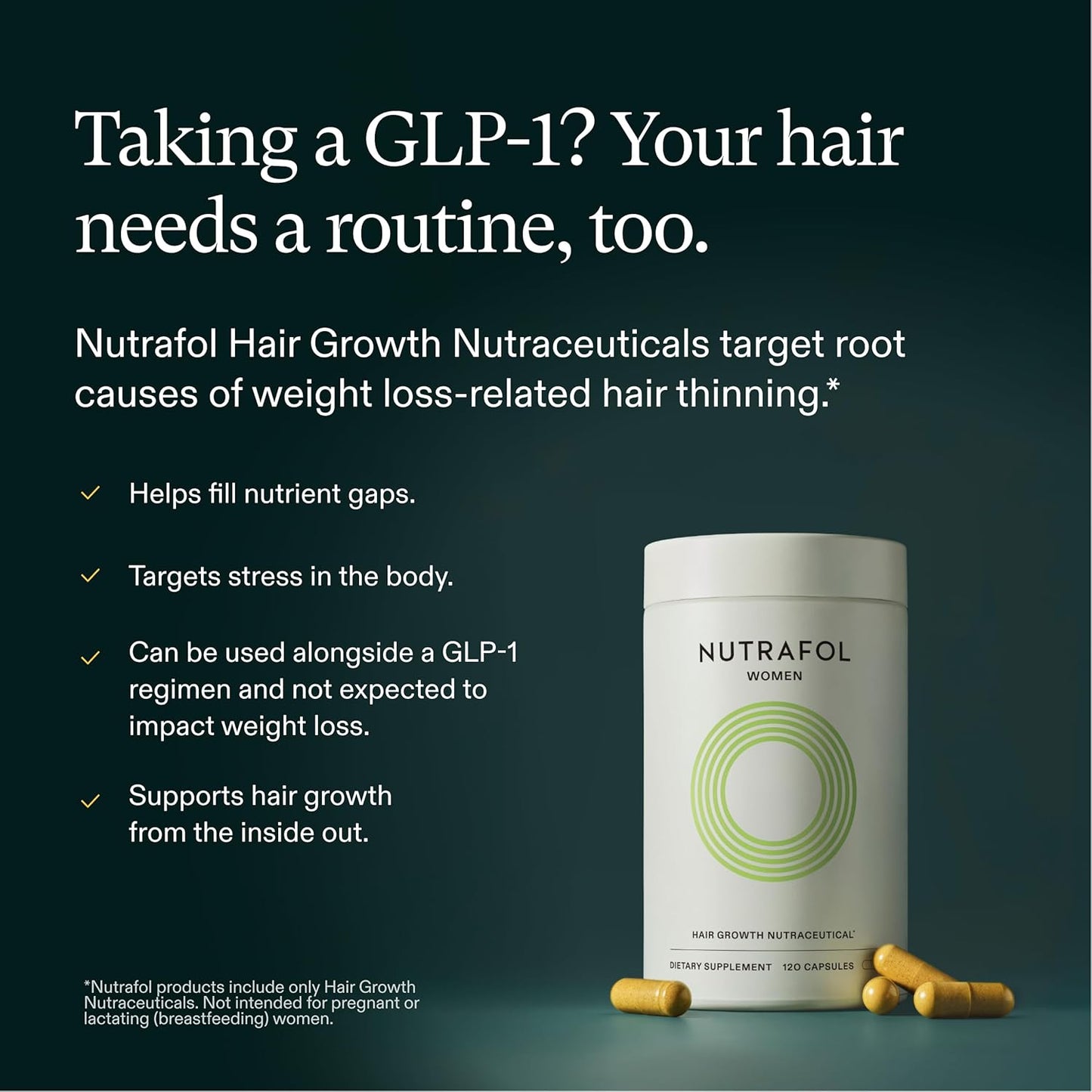 Nutrafol Women Hair Growth Supplements, Ages 18-44, 1-Month Bottle
