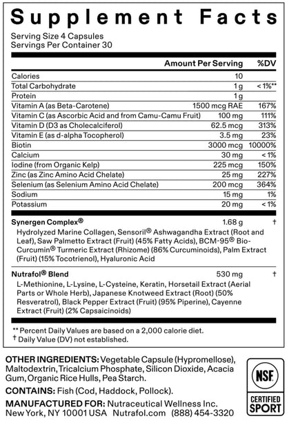 Nutrafol Women Hair Growth Supplements, Ages 18-44, 1-Month Bottle