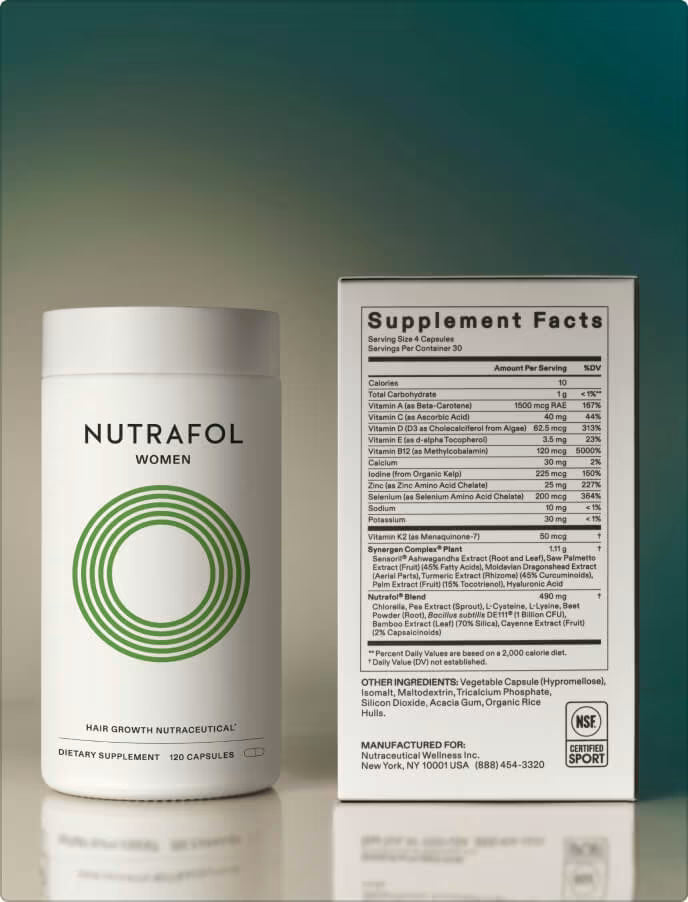 Nutrafol Women Hair Growth Nutraceutical|Daily Hair Growth Supplement for Women Ages 18–44