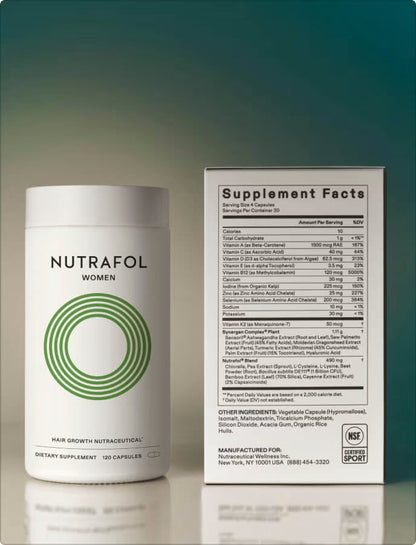 Nutrafol Women Hair Growth Nutraceutical|Daily Hair Growth Supplement for Women Ages 18–44